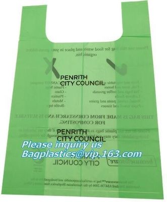 Vest Carrier Plastic Biodegradable Shopping Bag with EN13432 Certificated, Vest Carrier Plastic Shopping Bags