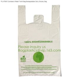 compostable t shirt bag,100% Biodegradable Compostable Plastic bag,EN13432 certified compostable bag biodegradable plast