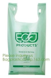 compostable t shirt bag,100% Biodegradable Compostable Plastic bag,EN13432 certified compostable bag biodegradable plast