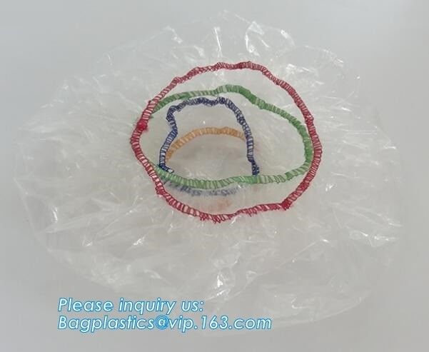 disposable PE shower cap wholesale plastic waterproof shower cap,PE shower cap with elastic band,hotel shower cap biodeg