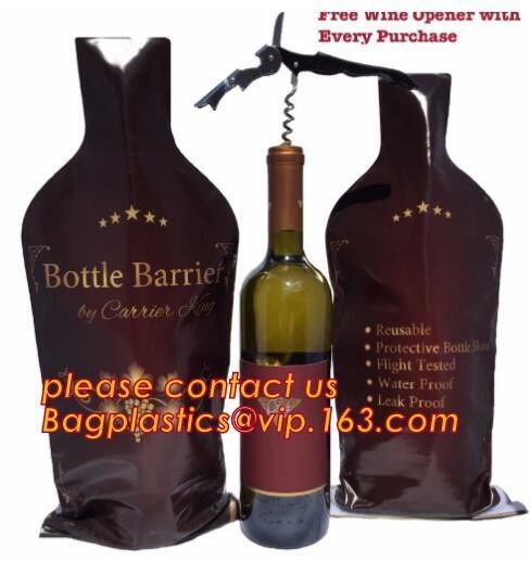 Leak Proof Reusable Safe Travel Storage Wine Shipper Bags Disposable Wine Bottle Plastic Bubble Protector Travel Bags Po