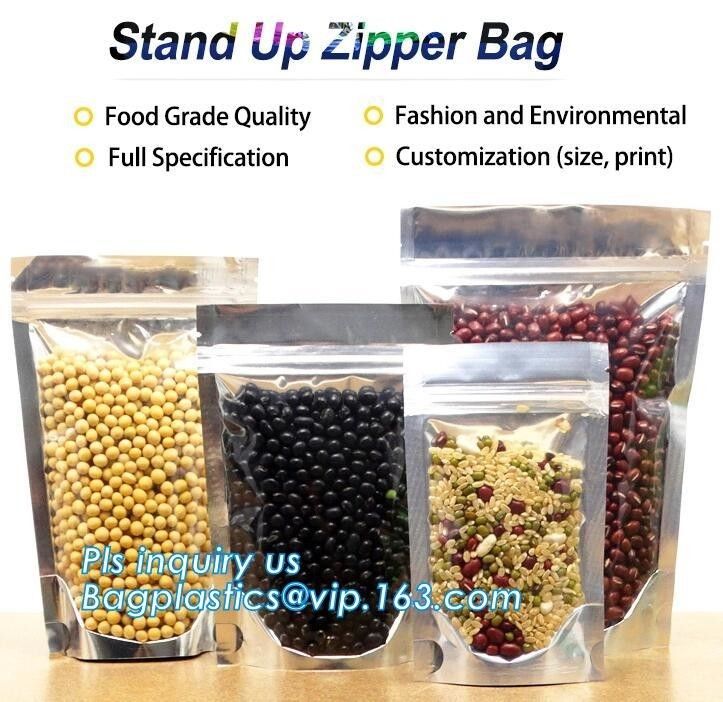 Snack Zipper Bags Food Packaging Stand Up Ziplock Pouch,PACK flexible stand up pouch with zipper packaging bag for food/