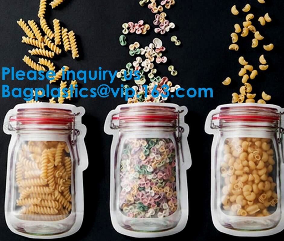 Customized Bottle Shaped Pouch /Shaped Pouch Bags,Plain Color Stand Up Pouch Bags With Ziplock,Top Handle Grip Seal Holo