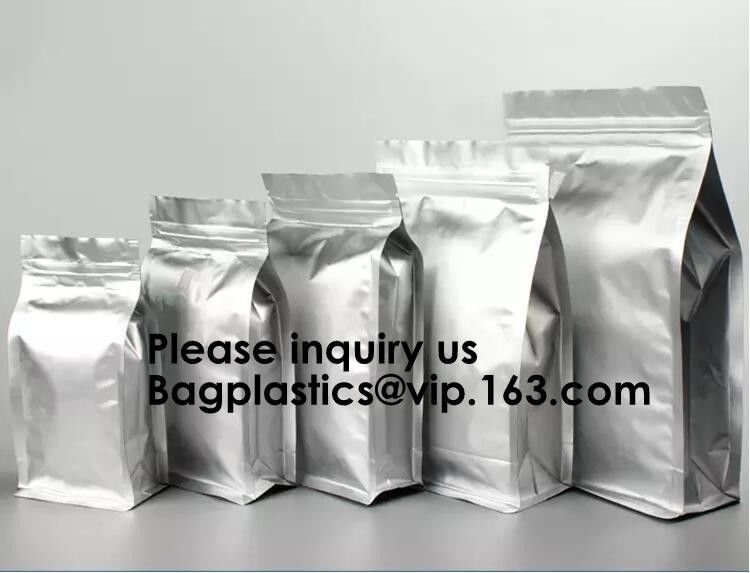 Aluminum Foil Stand Up Packaging Bags Mylar Airtight Zipper Pouches Smell Proof Coffee Ziplock Tear Notch Pack Food Grad