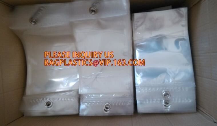 ziplock resealable plastic packaging bags for clothes, PE / PE / PP plastic zipper plastic bags for clothes, hanger hook