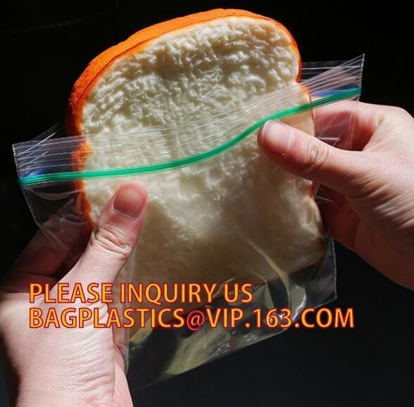 Color box packing 50 count custom LDPE clear reclosable plastic ziplock bag, zipper bag with red line on the top, bageas