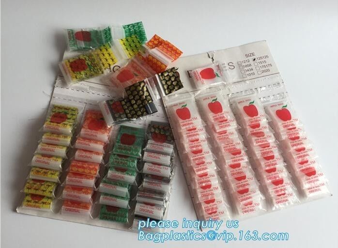 Bag Type and Accept Custom Order Mini Apple bags baggies, Apple Mini Zip Lock Bags, ziplock bag mini apple zipper bag wi