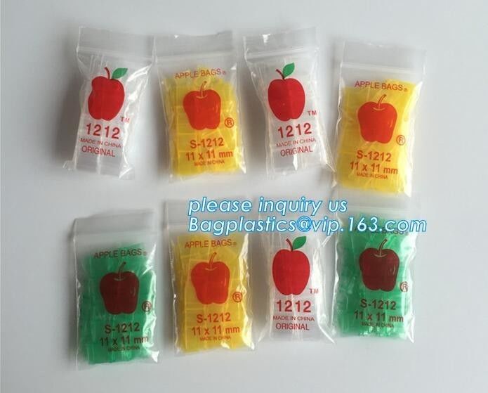 ZIP LOCK BAG with red line, colored small zip lock plastic bag, 2020 Apple Mini Ziplock 100 Baggies 25 Random Designs Pr