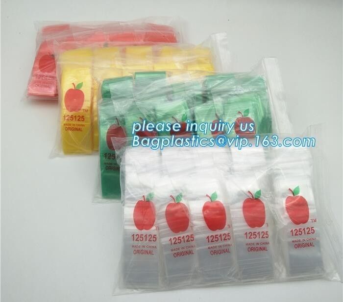 1212 Apple Mini Ziplock Baggies 17 Color Mix 100 Bags 1/2" X 1/2", cheap 100%LDPE plastic custom 3x3 zip lock bag/ custo