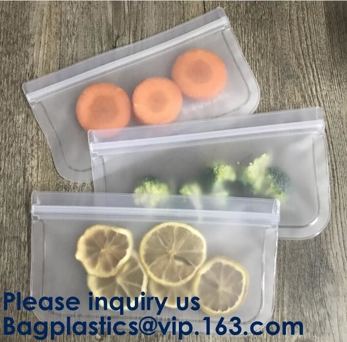 PEVA Snack Food Packaging 5pcs Set Pack Food Snack Storage PEVA Ziplock Reusable Peva Food Storage Zip Seal Sandwich Sna
