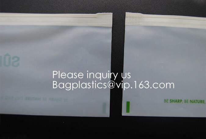 100% compostable material Slider grip bag PLA Biodegradable Corn Starch Compostable Slider lock Bag for food storage