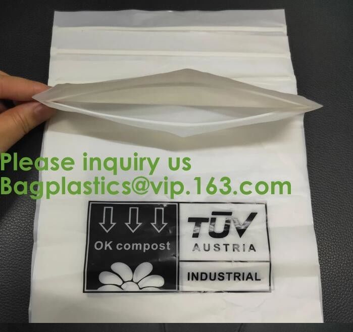 PLA compostable Clear poly custom printed plastic ziplock bags,APPAREL Dress Ziplock Bag,garment packaging bag, bagease