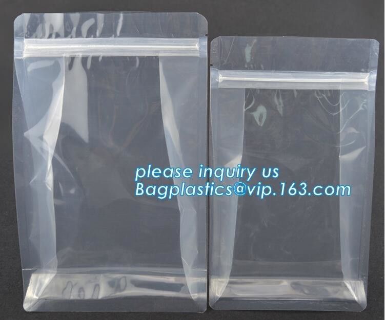 Flexible food Packaging 8 sides sealed flat bottom gusset bag, Professional Production Plastic Medication ZiplocK Zip