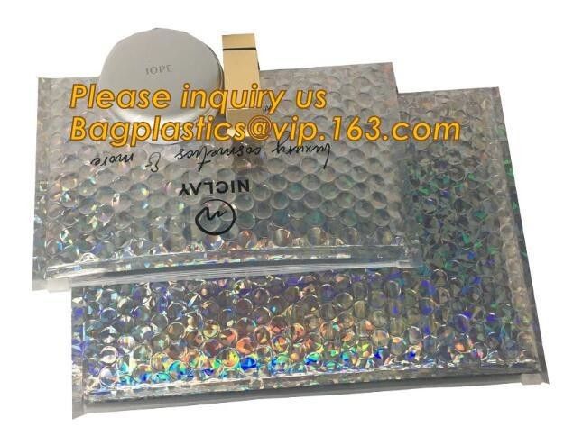 air mail metallic holographi rose gold bubble padded mailer / ziplock bubble bag/ slider bubble bag,Holographic Factory