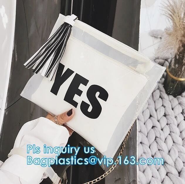 ziplock candy bags, water proof cosmetic vinyl PVC/EVA slider zipper plastic bags, Reclose Holographic Slider Cosmetic M