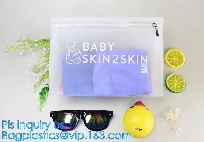 ziplock slider bags for pencils pens, PVC Cosmetic Packaging Bags with Slide Zipper, eco friendly customized slider zipl