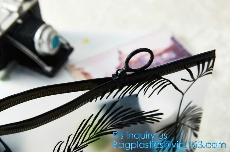 slider zipper pvc pouch clear vinyl pvc ziplock bags, Custom Logo PVC Transparent Slider Zipper Flat Bag, clothes packin