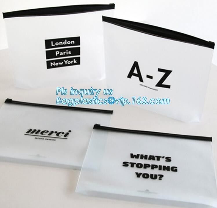 Summer Kit Frosted Ziplock Bag Slider Zipper Bag, underware packing PE material slider zipper bag, slider zipper pvc bag