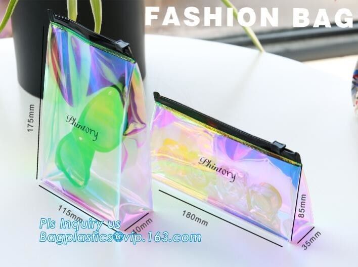 Non-toxic eco-friendly Standup Cosmetic PVC Bag With zipper Slider, Slider zipper bag plastic bag with zipper, slider zi