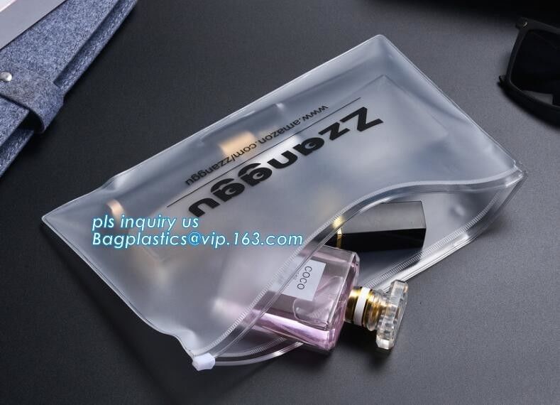 frosted poly bag with slider for clothing packaging, Frosted plastic bag with slider, apparel packaging bag with ziplock