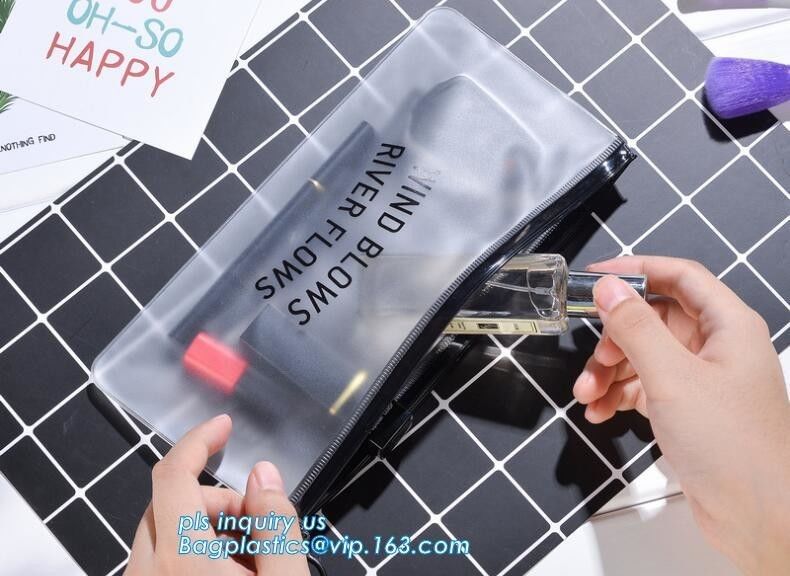 Frosted Plastic EVA Garment Packing Bag With zipper slider, EVA packaging zipper ziplock bag with zipper slider