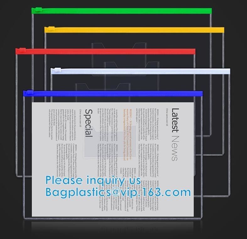 Biodegradable Slider Zipper Vinyl Ziplock Bag Slider Zipper Beach Vinyl Toiletry Zipp PVC Snap Closure