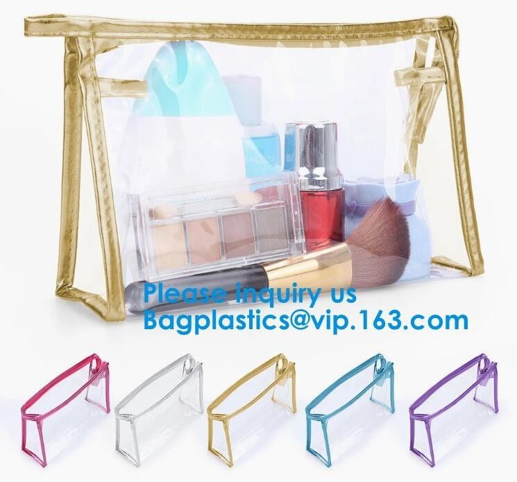 Eco-friendly heat seal frosted PVC /EVA ziplock bag, Custom Waterproof Cosmetic Clear Plastic PVC Zipper Bag With Logo