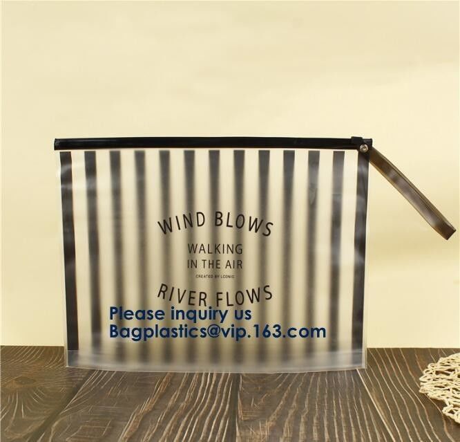 Hot Sale Waterproof Frosted Slider PVC Zipper Bags Wholesale Custom Printed Plastic Transparent Ziplock Cloth Bag