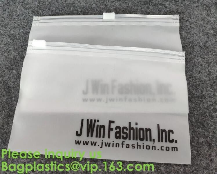 Transparent PVC Biodegradable Custom Frosted Slider Zipper Pouch For Bikini Swimwear Clothing Plastic Packaging Ziplock