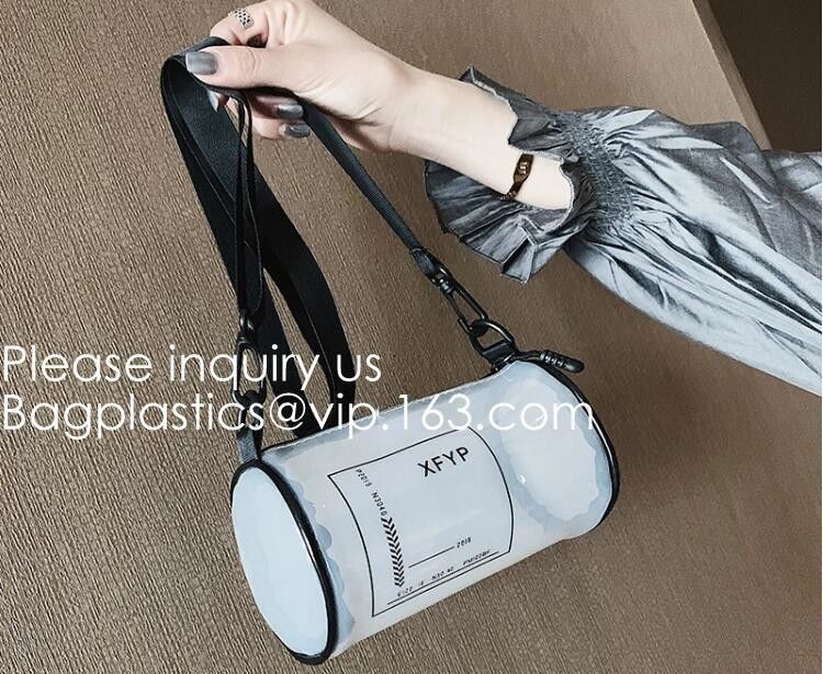Tube Bags, Promotional Beautiful Travel Small Cosmetic Pouch Women Clutch Bag PVC Shiny Cosmetic Beauty Makeup Bag