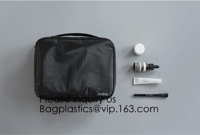 Tyvek Paper Zipper Clear Eco Friendly Makeup Bag Cosmetic Bag Outdoor,Zipper Tyvek Paper Make up Travel Cosmetic Bag For