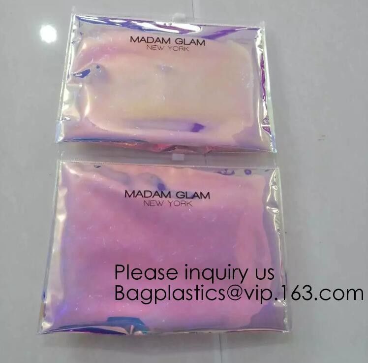 New Design Holographic Makeup Bag Pvc Cosmetic Bag With Ziplock Cushioning Bubble Mailer Ziplock Bubble Bag, bagease