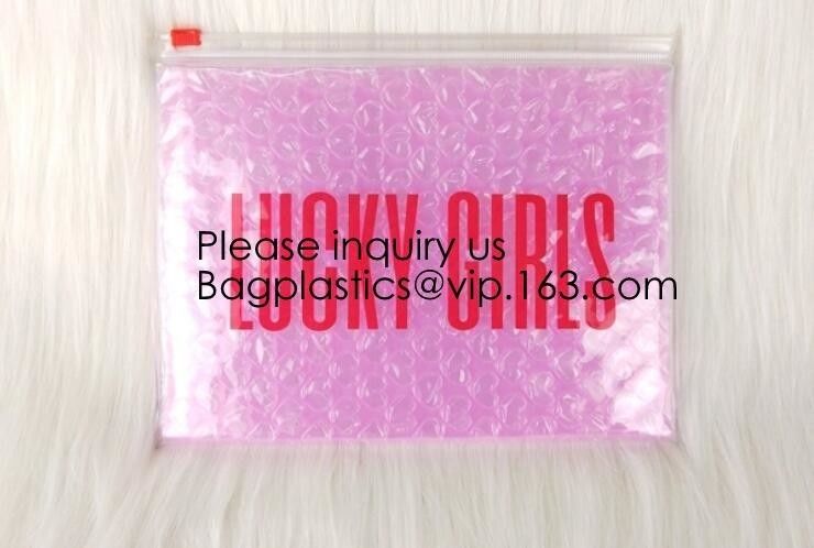 Wholesale PVC Plastic Zipper Bubble Cosmetic Bag With Custom Logo,Holographic Ziplock Bubble Bag For Cosmetic/Hologram B