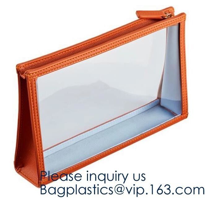 Recyclable Clear Gift Plastic Flat Bottom Logo Pvc Ziplock Nylon Packing Bags With Handles,holographic ziplock makeup co