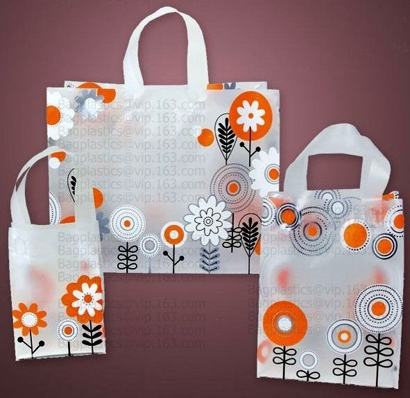 Wholesale Die Cut Handle Eco-Friendly Custom Design Shopping Gravure Printing Groceries Plastic Bags With Logo bagease