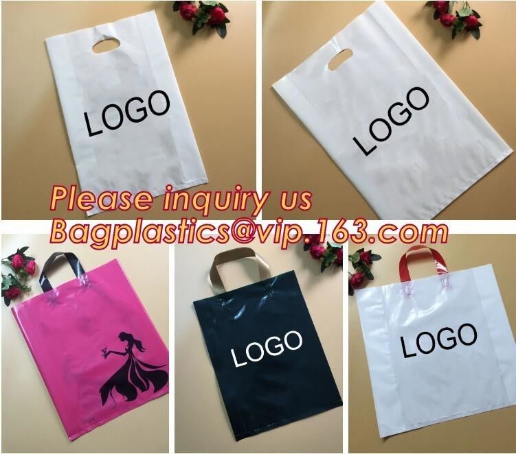 Biodegradable ldpe soft loop handle plastic bags with customized logo printed,Corn Starch Made Printed Biodegradable Sof
