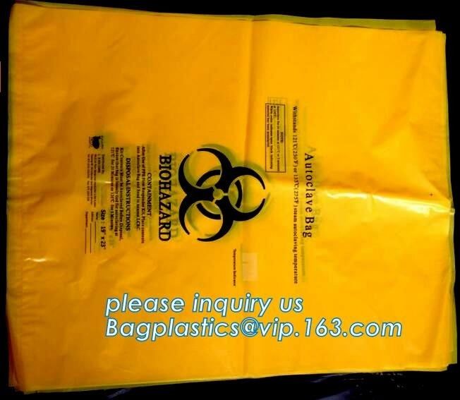 medical waste disposal plastic bag Biohazard garbage bags, medical disposable bag, disposable lab medical biohazard wast