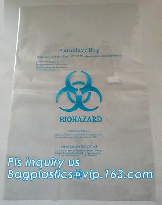 biodegradable biohazard bag/Recycled garbage bag, Polyethylene Biohazard Printed Clear Plastic Ziplock Specimen Bags Wit