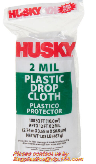 Plastic protective drop cloth, dust sheet, cover film, drop cloth, PE drop cloth, furniture protective film, furniture