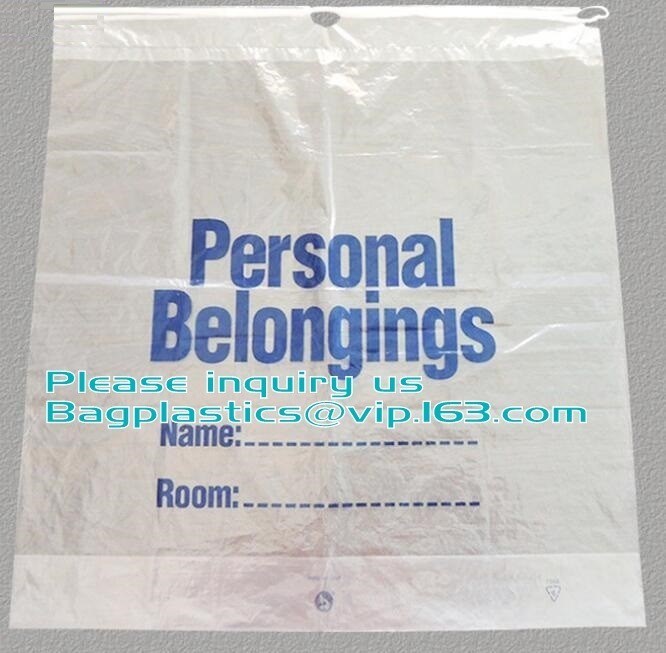 Biodegradable Drawstring Patient Belongings Bag,Manufacturer of Patient Belonging Bag with Rigid Handle OEM Available