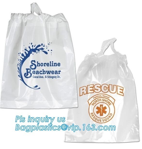 Biodegradable Hotel packaging clothes for laundry plastic bag Customized Poly Plastic Drawstring customed Hotel Plastic