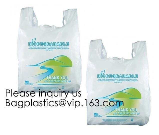 Compostable Grocery T-Shirt Bags, Eco Friendly, Biodegradable, 2 Gal - 4 Gal Small Clear Trash Bags Office, Bulk