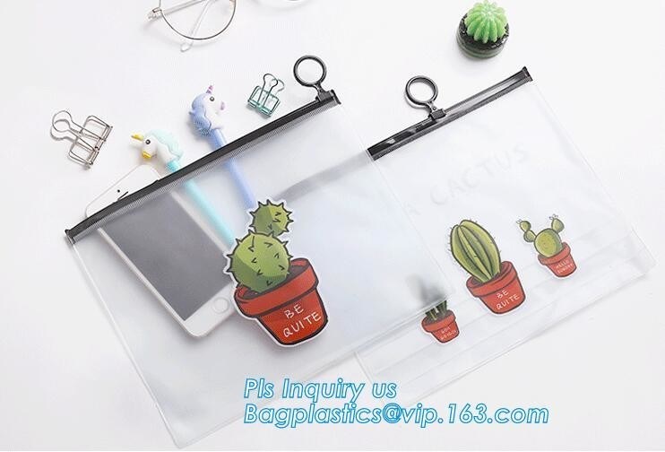 Frosted Swimwear toiletry PVC Vinyl Bag With Slider Ziplock, zipper bag with hang holes & slider, vinyl pvc zipper bags