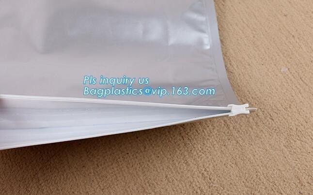 laminated multiple layer plastic aluminum foil bag side gusset pet food bag with slider ziplock, Customized Printing Sta