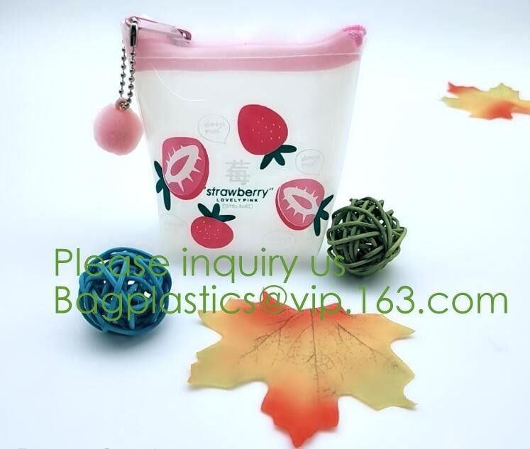 Zipper PVC Packing Bags,Padded Zipper Bag Transparent Zip Lock Pouch PVC Ziplock Packaging Bag,custom pink/white/black l