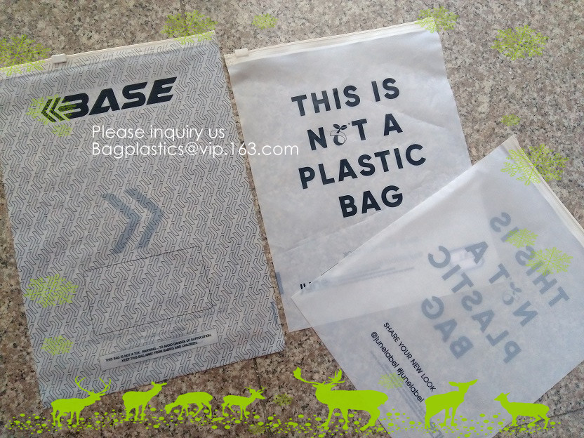 Bio degradable corn starch PLA Slider Zipper Bags, Compost Slider zipper bags, Eco Friendly zipper sldier, Biodegradable