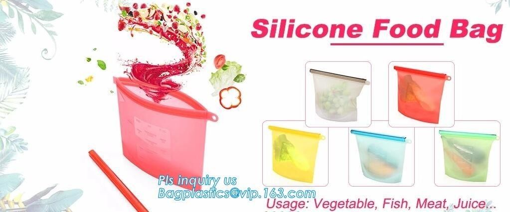 Silicone Food Storage Bag, Reusable Silicone Food Bag For Microwave,Reusable Silicone Food Storage Bag For Food Storage
