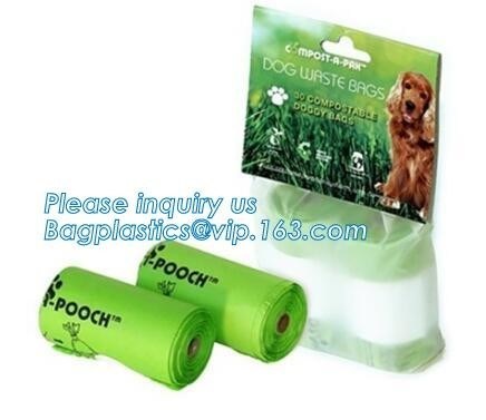 Eco friendly Dog Waste Pet Poop Bags Refill Rolls with dipenser, bone shape dispenser eco biodegradable dog poop waste