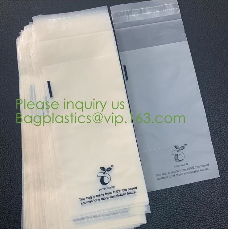 biodegradable cornstarch compost Self Adhesive Seal corn starch Bag 100% biodegradable cornstarch bags custom print comp