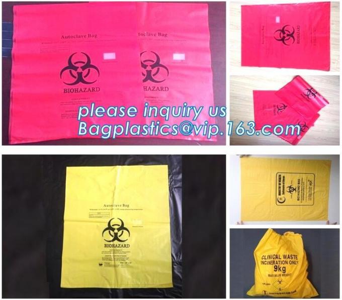 biohazard plastic waste bags clinical disposal bags in yellow color